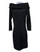 Brandon Maxwell Size L Black Viscose Off Shoulder Long Sleeve Dress Black / L