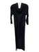 Norma kamali Size S Black Polyester Blend Draped Long Sleeve Waist tie Dress Black / S