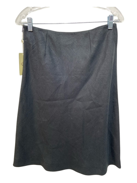 Agnona Size 44 Black Linen Blend Side Zip Skirt Black / 44