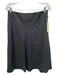 Agnona Size 44 Black Linen Blend Side Zip Skirt Black / 44