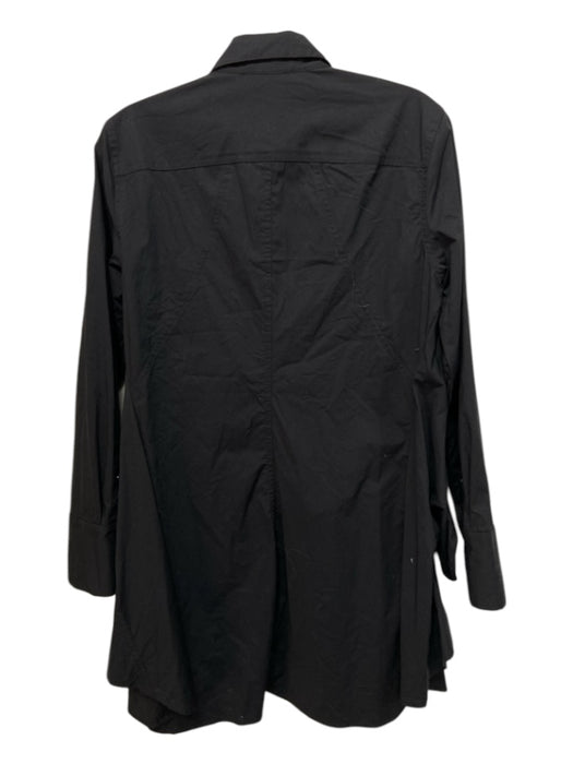 Donna Karan Size XS Black Cotton Blend Button Down Long Sleeve Collared Dress Black / XS