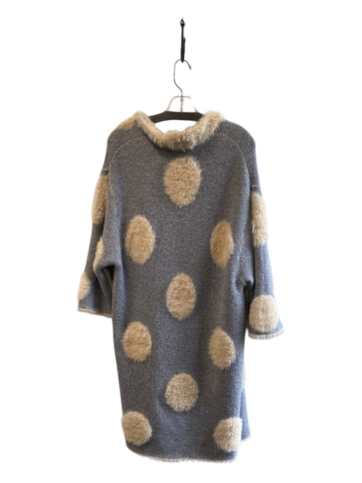 Moth Size XS/S Blush & Gray No Fabric Tag Large Dots Fuzzy Long Duster Sweater Blush & Gray / XS/S