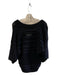 IRO Size Small Black Organic Cotton Deep V Neck Open Knit Half Sleeve Top Black / Small