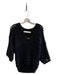 IRO Size Small Black Organic Cotton Deep V Neck Open Knit Half Sleeve Top Black / Small