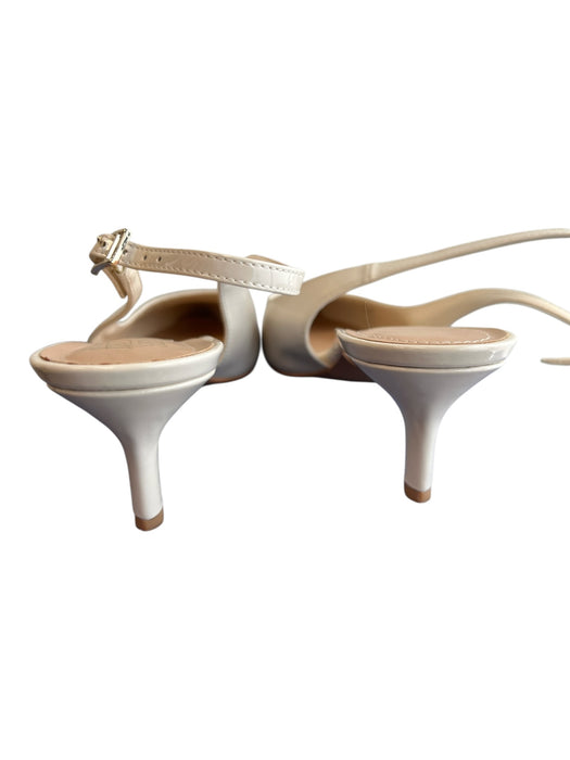 Franco Sarto Shoe Size 9.5 Cream Manmade Material Patent Pointed Toe Shoes Cream / 9.5