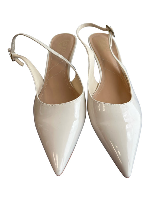 Franco Sarto Shoe Size 9.5 Cream Manmade Material Patent Pointed Toe Shoes Cream / 9.5