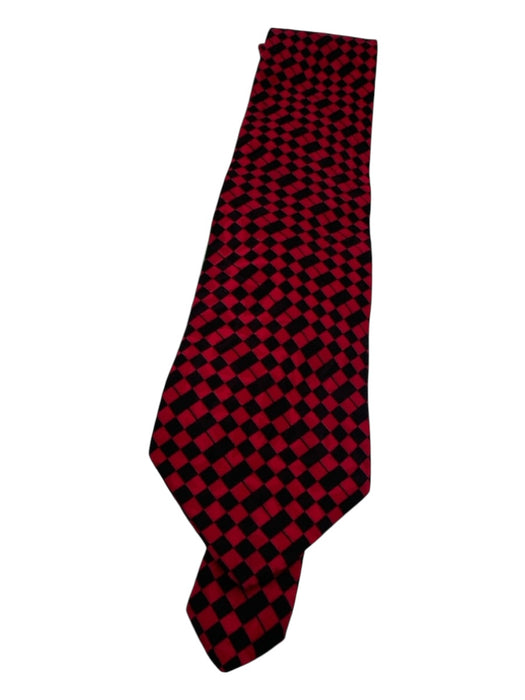 Valentino Black & Red Silk Plaid Men's Ties