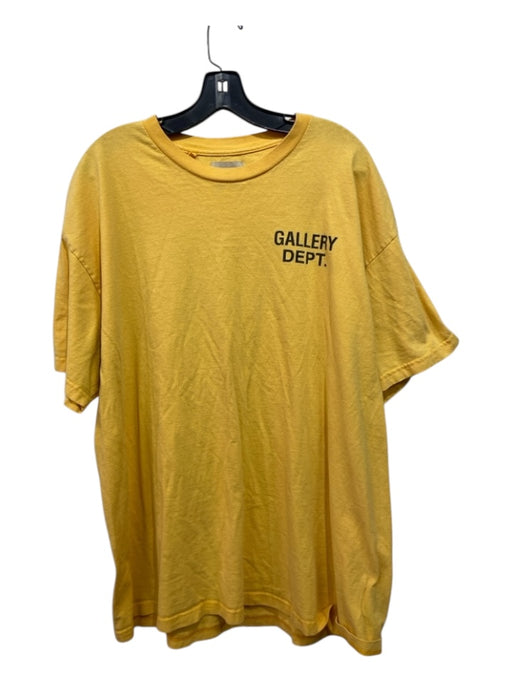 Gallery Dept. AS IS Size XL Yellow & White Cotton Blend logo Men's Short Sleeve XL