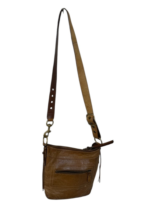 Coach Brown Leather Brass Hardware Crossbody Bag Brown / S