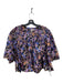 Sundry Size 1 Black, Purple & Blue Cotton Crop Paisley Button Up Top Black, Purple & Blue / 1