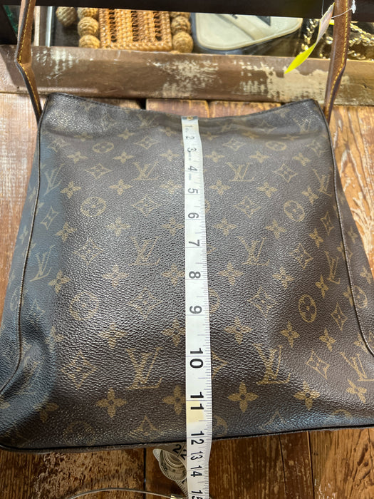 Louis Vuitton Brown Leather Logo Print Top Handle Inside Pocket Bag