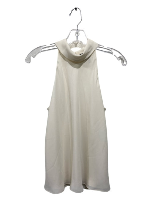 Theory Size S Ivory White Polyester Sleeveless Back Keyhole Mock Neck Top Ivory White / S