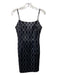 Milly Size 2 Black & Silver Polyester & Nylon Spaghetti Strap Back Zip Dress Black & Silver / 2