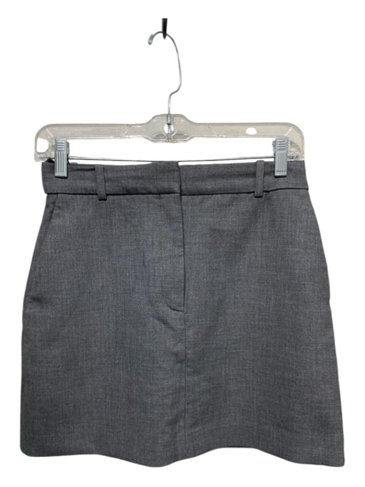 Babaton Size 2 Gray Recycled Polyester Blend Mini Hook & Button Skirt Gray / 2