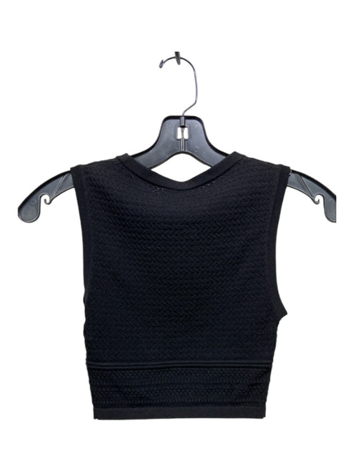 Babaton Size XXS Black Viscose & Nylon Blend Scoop Neck Crop Sleeveless Top Black / XXS