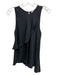 Milly Size 4 Black Silk Back Keyhole Round Neck Draped Sleeveless Top Black / 4