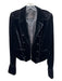 Paige Size S Black Rayon & Silk Velvet Piping Double Breasted Hook Jacket Black / S