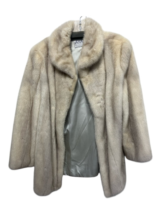 Avanti Size Est M Cream Fur Pockets Open Front Coat Cream / Est M