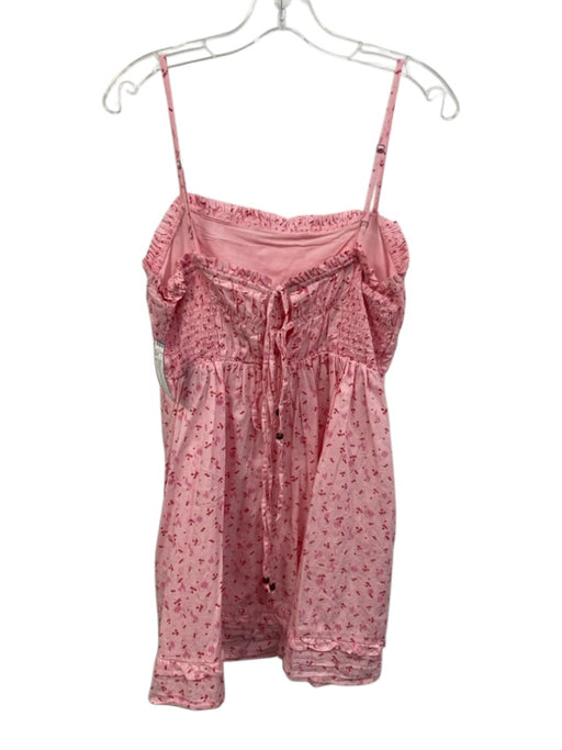 Free People Size S Pink & Red Cotton Cherry Print Spaghetti Strap Dress Pink & Red / S