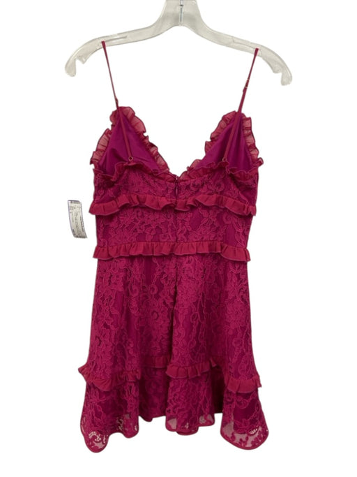 Lovers + Friends Size S Fuchsia Purple Nylon Blend Floral Lace Overlay Dress Fuchsia Purple / S