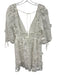 Storia Size S White Polyester Floral Lace Overlay 1/2 Balloon Sleeve Dress White / S