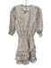 Chelsea & Violet Size S White, Pink & Green Linen & Cotton Botanical Dress White, Pink & Green / S