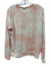 PJ Salvage Size S Coral Orange & White Polyester Blend Long Sleeve Pant Set Coral Orange & White / S