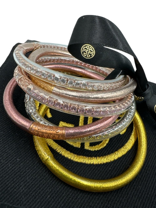 Budha girl silver, gold & pink Plastic Rhinestone Glitter Sash Inc Bracelet silver, gold & pink