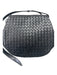 Bottega Veneta Black Leather Front Flap Woven Magnetic Close Crossbody Bag Black / Medium