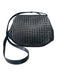 Bottega Veneta Black Leather Front Flap Woven Magnetic Close Crossbody Bag Black / Medium