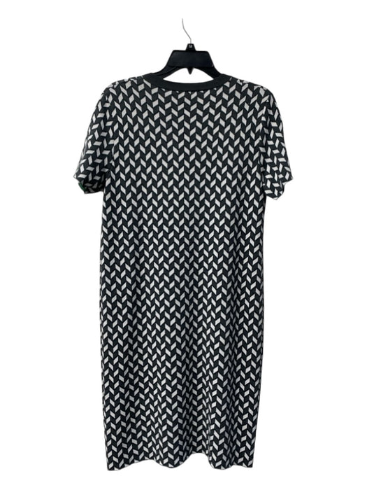 Weekend Max Mara Size Medium Dark Green & White Viscose Blend Short Sleeve Dress Dark Green & White / Medium