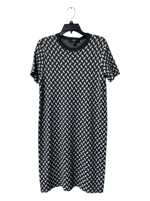 Weekend Max Mara Size Medium Dark Green & White Viscose Blend Short Sleeve Dress Dark Green & White / Medium