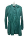 Sea New York Size Medium Emerald Green Cotton Long Smocked Sleeves Zip Up Dress Emerald Green / Medium