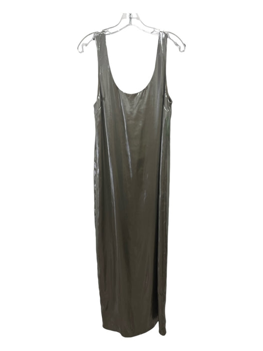 Banana Republic Size XS Sage Polyester Sleeveless Liquid Metallic Maxi Dress Sage / XS