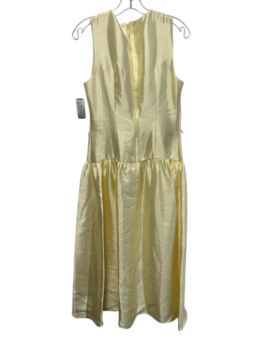 Antonio Melani Size 6 Pale Yellow Rayon & Polyester Sleeveless Midi Shine Dress Pale Yellow / 6