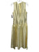Antonio Melani Size 6 Pale Yellow Rayon & Polyester Sleeveless Midi Shine Dress Pale Yellow / 6