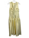 Antonio Melani Size 6 Pale Yellow Rayon & Polyester Sleeveless Midi Shine Dress Pale Yellow / 6