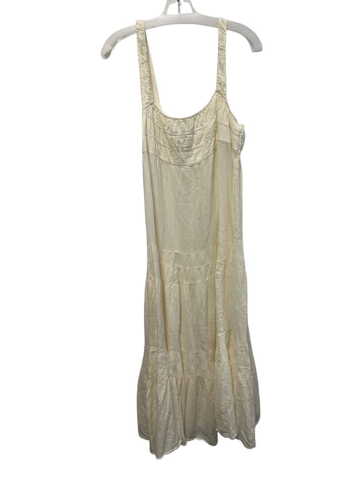 J Crew Size S White Cotton Sleeveless Ribbed Square Neck Midi Dress White / S
