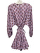 Rhode Size S Purple & Multi Cotton Long Sleeve All Over Print Flounce Dress Purple & Multi / S