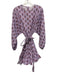 Rhode Size S Purple & Multi Cotton Long Sleeve All Over Print Flounce Dress Purple & Multi / S