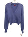 Staud Size XS Purple Viscose & Nylon Long Sleeve Ribbed Cardigan Sweater Purple / XS