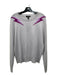 Aqua Size L Gray & Purple Cashmere Lightning Bolt Scoop Neck Sweater Gray & Purple / L