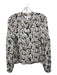 Derek Lam 10 Crosby Size 2 Gray, Cream, Black Silk Long Sleeve Smocked Top Gray, Cream, Black / 2