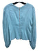 Tibi Size 0 Aqua Blue Cotton Long Balloon Sleeve Round Neck Darted Detail Top Aqua Blue / 0