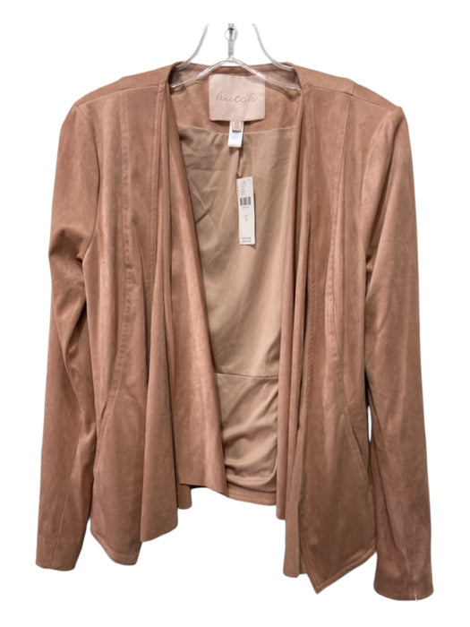 Anthropologie Size Small Tan Polyester Blend Faux Suede Paneled Drape Jacket Tan / Small