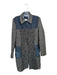 Christian Lacroix Size 44 Gray & Blue Wool Blend Denim Tweed Snap Buttons Coat Gray & Blue / 44