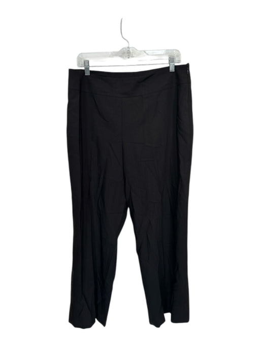Akris Size 12 Black Wool High Waist Side Zip Wide Leg Trouser Pants Black / 12