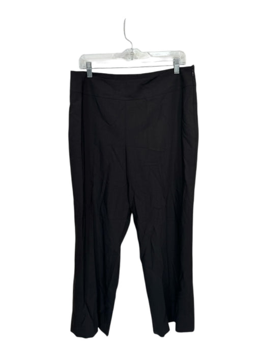 Akris Size 12 Black Wool High Waist Side Zip Wide Leg Trouser Pants Black / 12