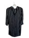 Bella Dahl Size XS Black & Silver Rayon Metallic Striped Mini Dress Black & Silver / XS