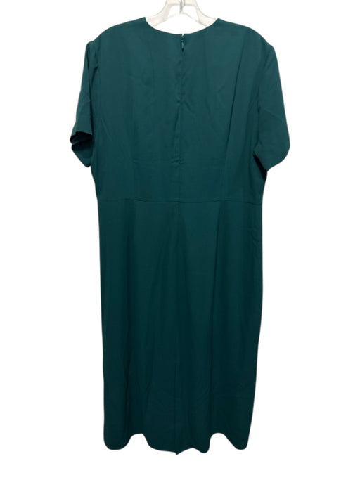 Tuckernuck Size XXL Green & White Polyester Short Sleeve Contrast Stripe Dress Green & White / XXL